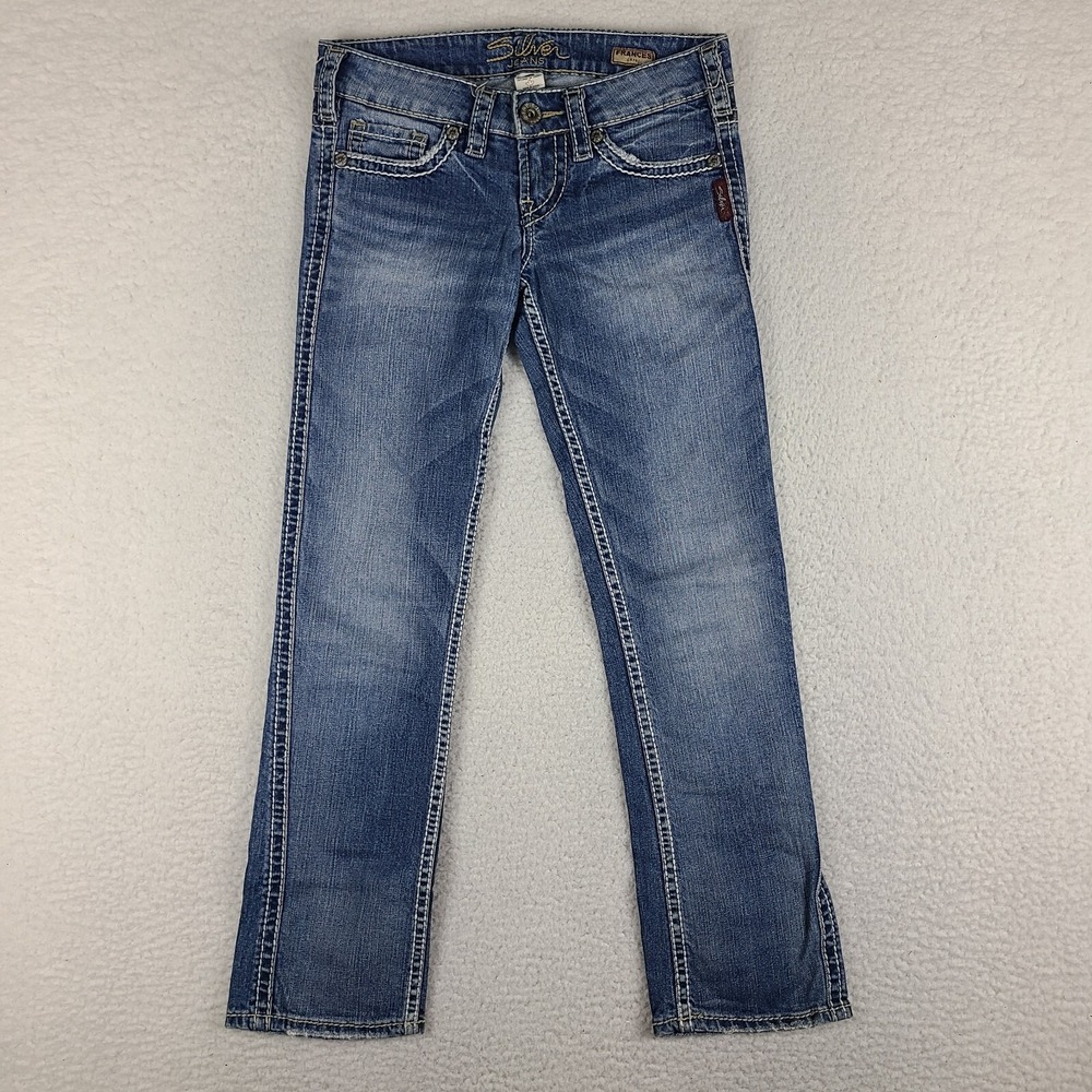 Silver Jeans‎ Womens 24 Blue Frances Capri Medium Wash Denim